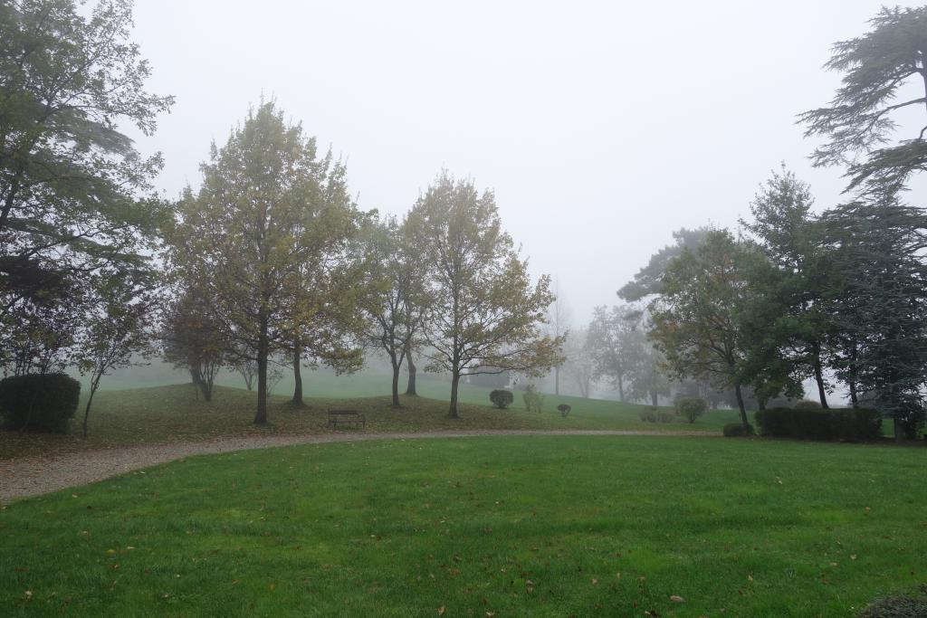 kuva: Relais Villa Pomela, aamuinen sumu.